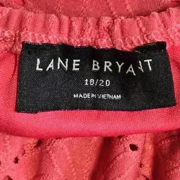 Lane Bryant Romantic Boho Coral Pink Summer Style Peplum Blouse Plus Size 18/20 - Picture 5 of 14